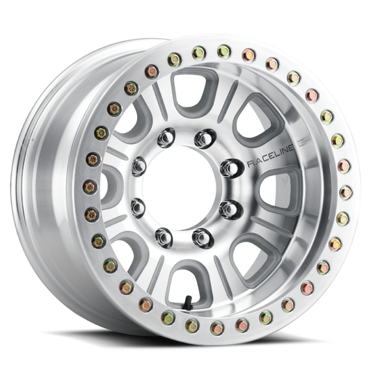 Raceline RT233 Monster 17x9.5in / 6x165.1 BP / -32mm Offset / 107.95mm Bore- Machined Beadlock Wheel