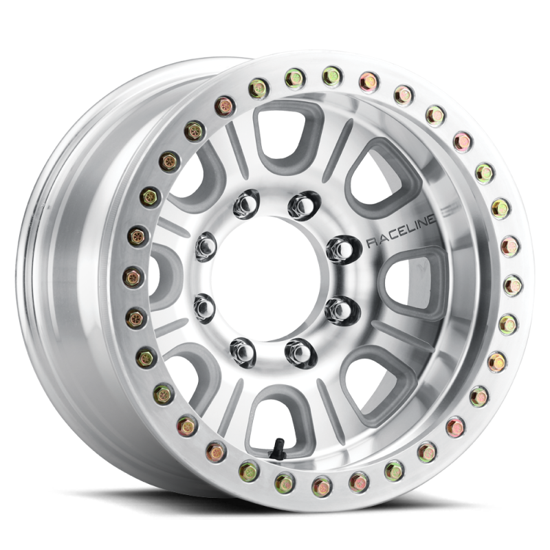 Raceline RT233 Monster 17x9.5in / 6x135 BP / -32mm Offset / 87.1mm Bore - Machined Beadlock Wheel