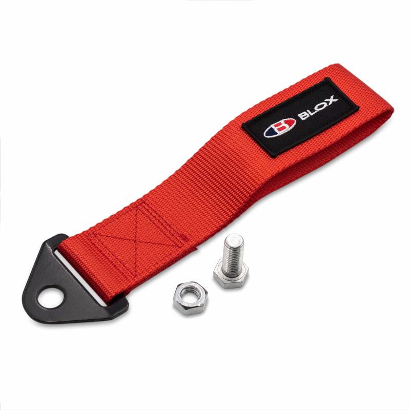 BLOX Racing Universal Tow Strap With BLOX Logo - Red