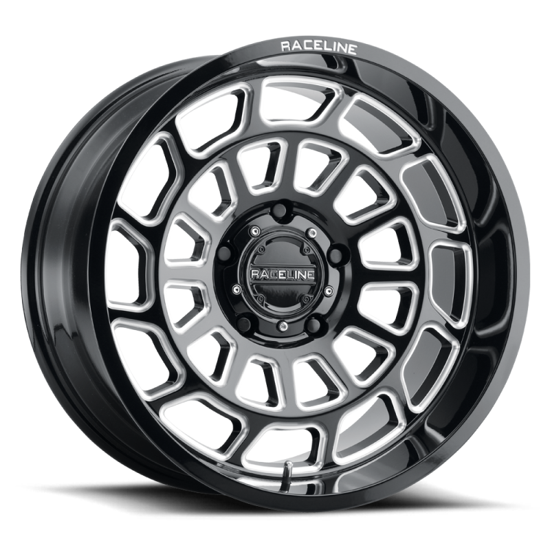 Raceline 955M Warp 20x9in / 5x127 BP / 0mm Offset / 78.1mm Bore - Satin Black & Milled Wheel