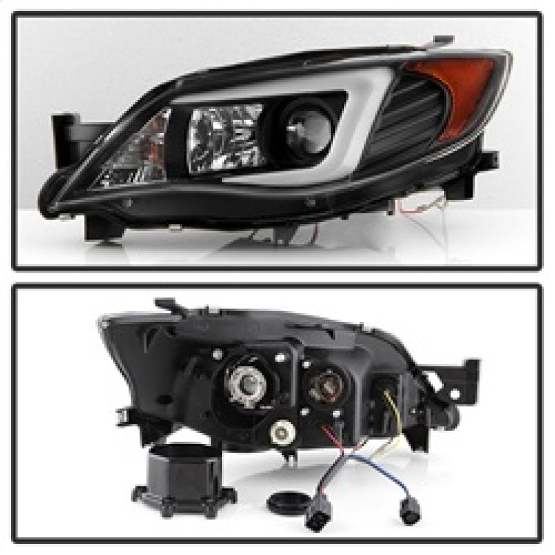 Spyder Subaru WRX 08-09 Projector Headlights - HID Model Only - Black PRO-YD-SWRX08-HID-LBDRL-BK