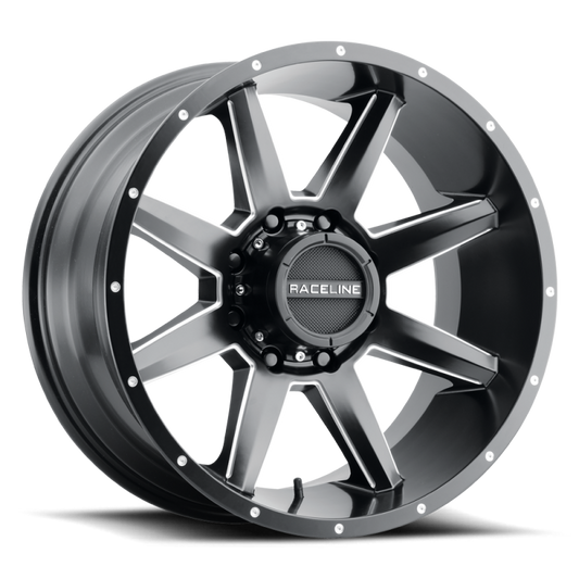 Raceline 954M Stryker 20x10in / 8x170 BP / -19mm Offset / 125.2mm Bore - Satin Black & Milled Wheel