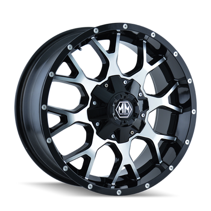 Mayhem 8015 Warrior 20x9 / 8x165.1 BP / 18mm Offset / 130.8mm Hub Black/Machined Face Wheel