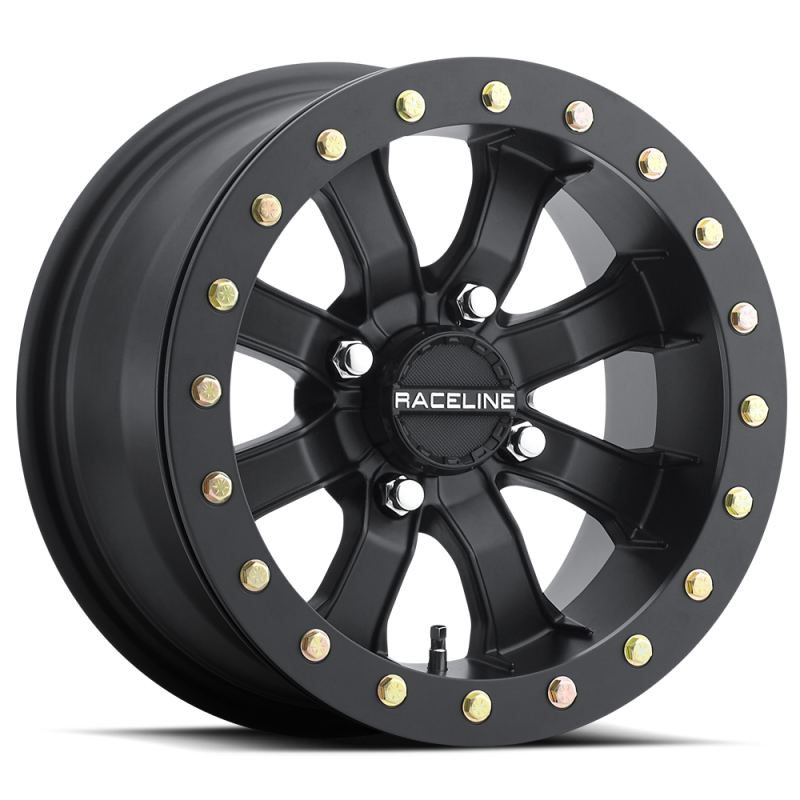 Raceline A71B Mamba 14x8in / 4x156 BP / 0mm Offset / 132.5mm Bore - Satin Black Beadlock Wheel