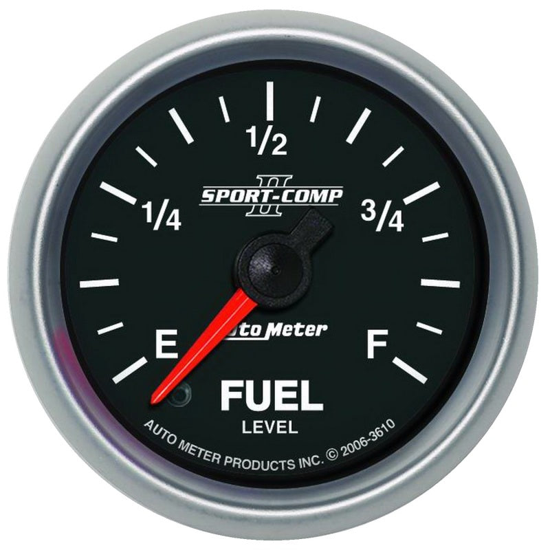 Autometer Sport-Comp II 52mm 0-280 ohms Programmable Electronic Fuel Level Gauge