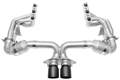 SOUL 2022 Porsche 992 GT3 Catted Exhaust System - 4in Slash Cut Sig. Satin Tips