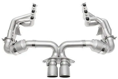 SOUL 2022 Porsche 992 GT3 Catted Exhaust System - 4in Slash Cut Sig. Satin Tips