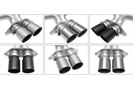 SOUL 2022 Porsche 992 GT3 Catted Exhaust System - 4in Slash Cut Sig. Satin Tips