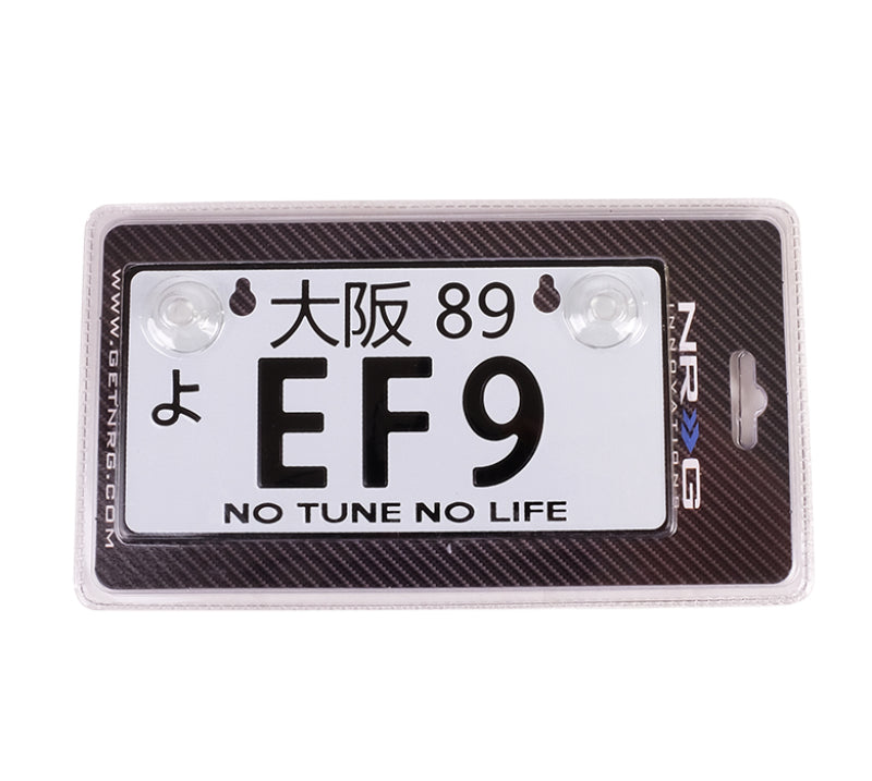 NRG Mini JDM Style Aluminum License Plate (Suction-Cup Fit/Universal) - EF9