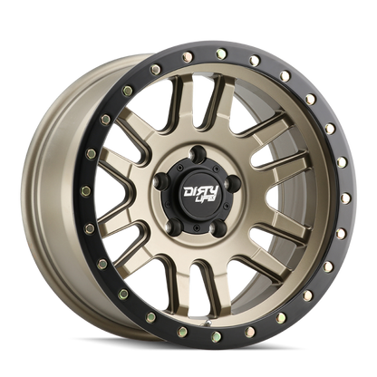 Dirty Life 9309 Canyon Pro 17x9/6x139.7 BP/-12mm Offset/106mm Hub Satin Gold Wheel - Beadlock