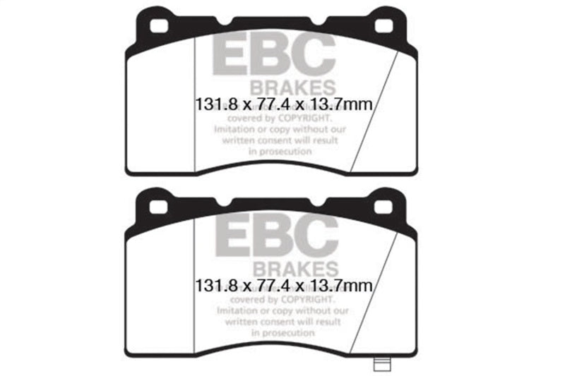 EBC 10-16 Hyundai Genesis Coupe Yellowstuff Front Brake Pads (BREMBO)