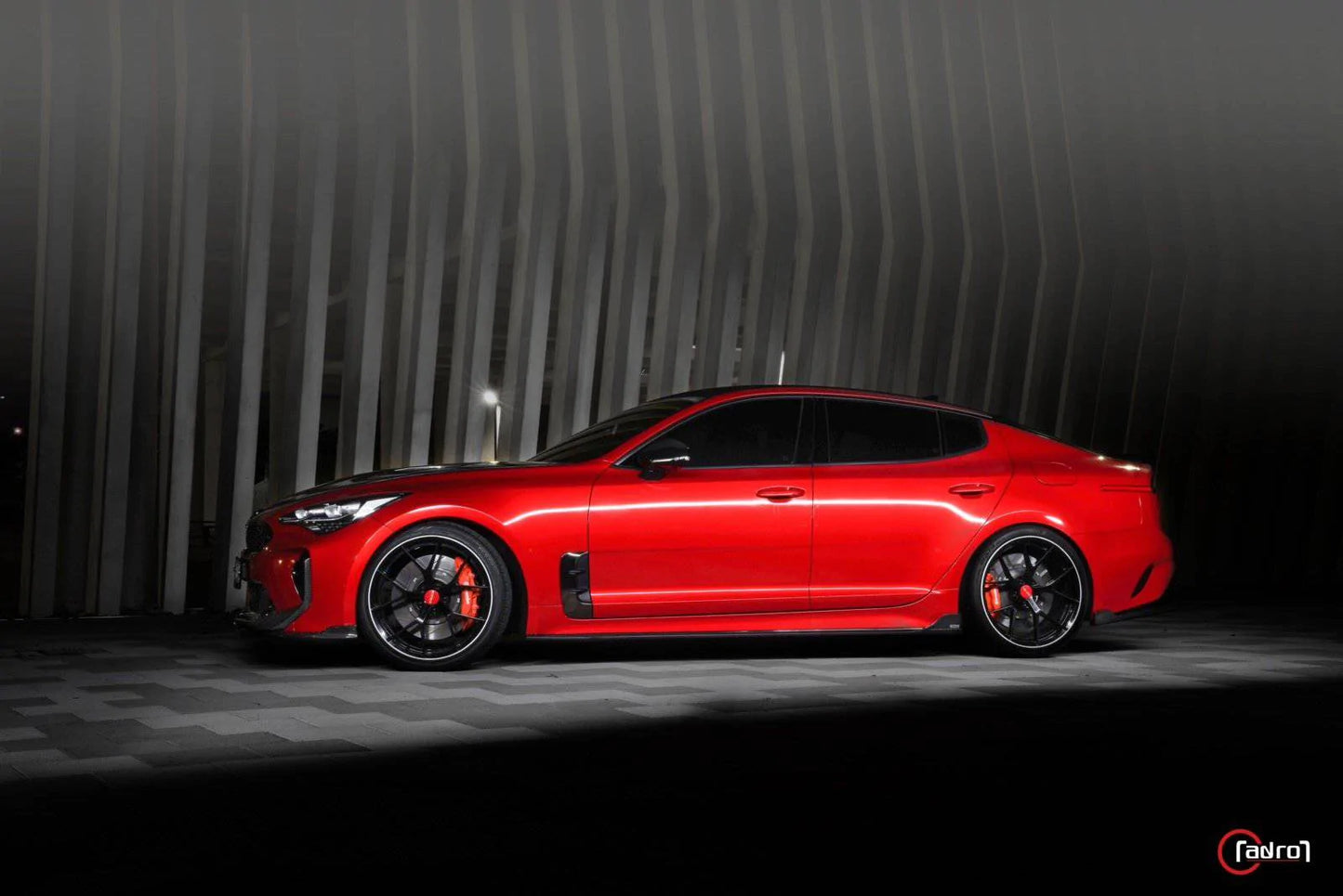 ADRO KIA STINGER CARBON FIBER SIDE SKIRTS V2