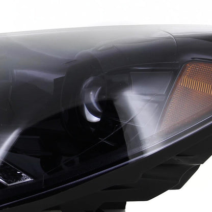 Spec D 2010-2012 Hyundai Genesis Coupe R8 Style LED Strip Projector Headlights (Glossy Black Housing/Smoke Lens)