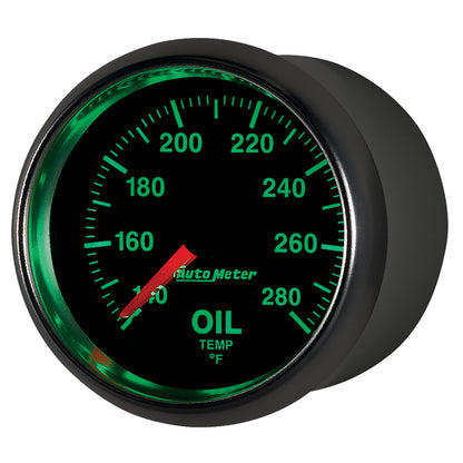 Autometer GS Series 2-1/16in Oil Temperature Gauge 140-280 Degrees Electric Full Sweep