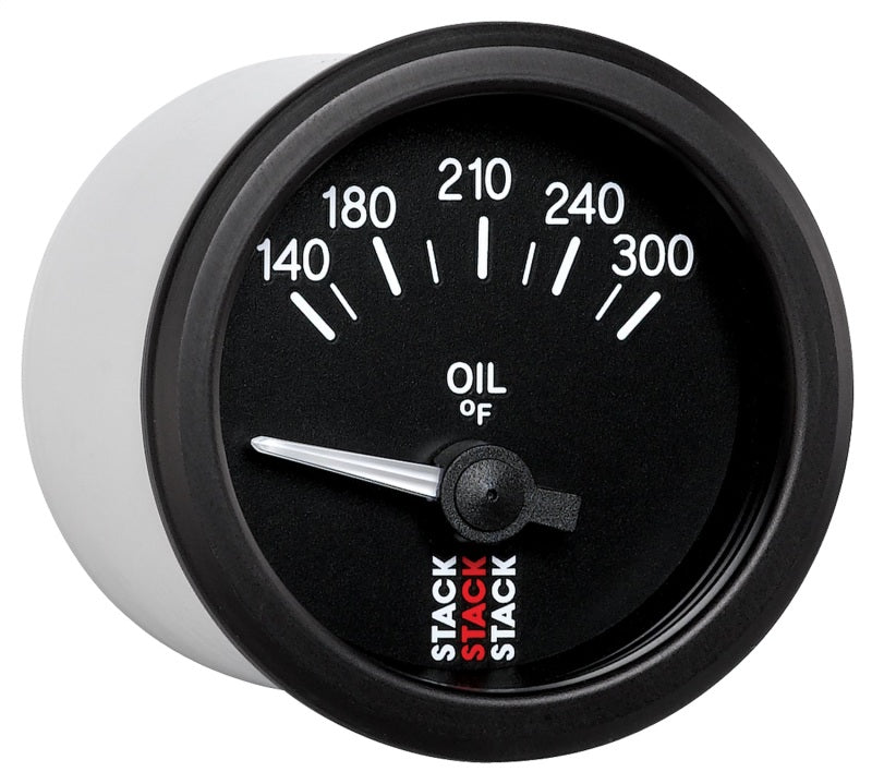 Autometer Stack 52mm 140-300 Deg F 1/8in NPTF Electric Oil Temp Gauge - Black