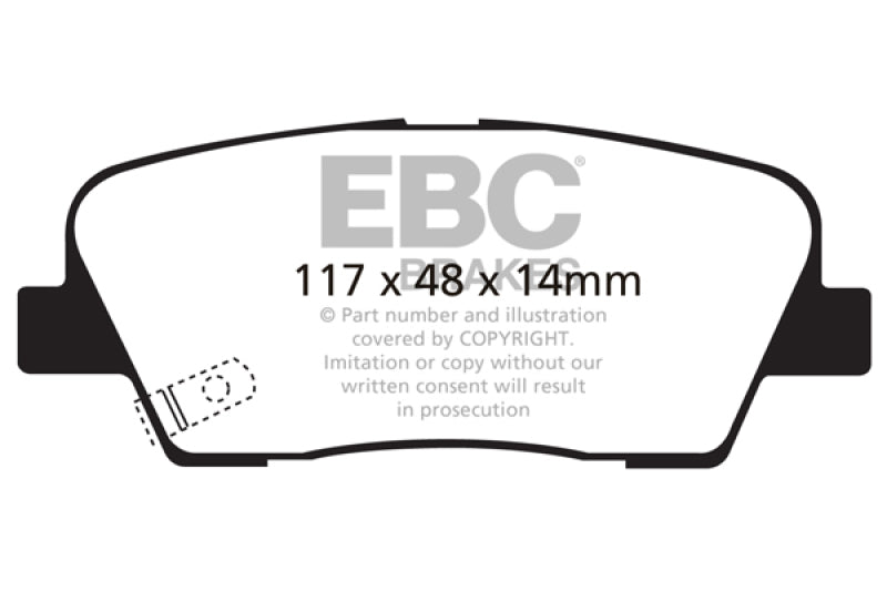 EBC 10-16 Hyundai Genesis Coue Yellowstuff Rear Brake Pads (Non-Brembo)