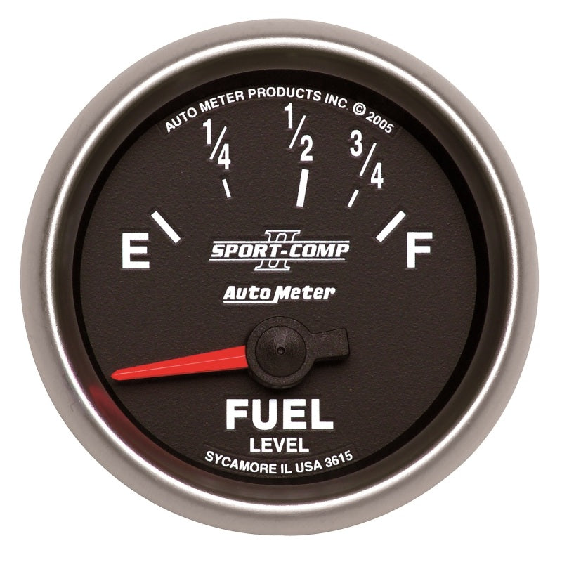 Autometer Sport-Comp II 52mm 73-10 ohms Short Seeep Electronic Fuel Level Gauge