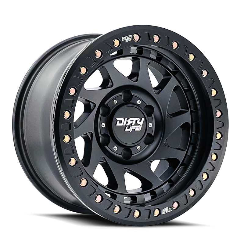 Dirty Life 9313 Enigma Race 17x9 / 8x165.1 BP / -12mm Offset / 130.8mm Hub Matte Black Wheel