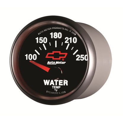 Autometer GM Bowtie Black 2-1/16in 100-250 F Pedestal Electronic Water Temp Gauge