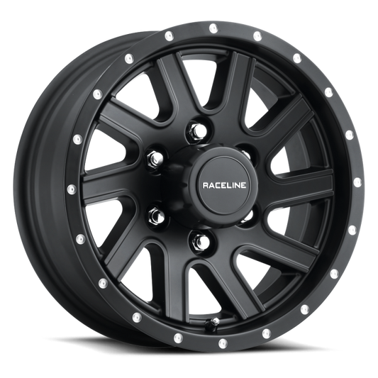 Raceline 820MB Twisted 16x6in / 8x165.1 BP / 0mm Offset / 4.90mm Bore - Satin Black Wheel