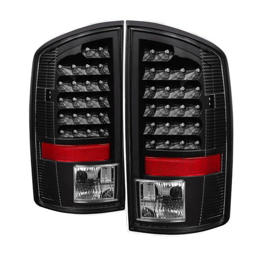 Xtune Dodge Ram 07-08 1500 / Ram 07-09 2500/3500 LED Tail Lights Black ALT-JH-DR07-LED-BK