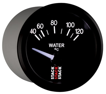 Autometer 52mm Stack Instruments 40-120 Degree C Electric Water Temperature Gauge - Black