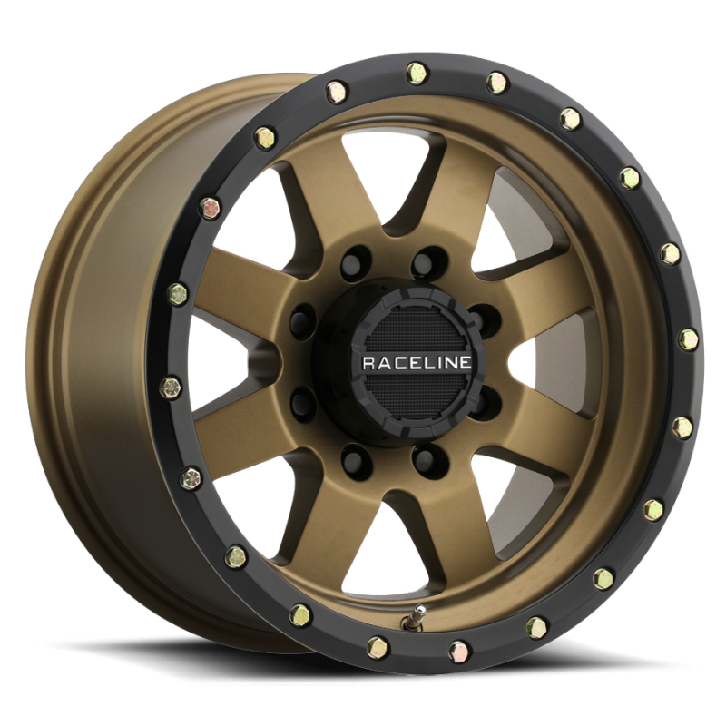 Raceline 935BZ Defender 18x9in / 8x180 BP / 18mm Offset / 130.81mm Bore - Bronze Wheel