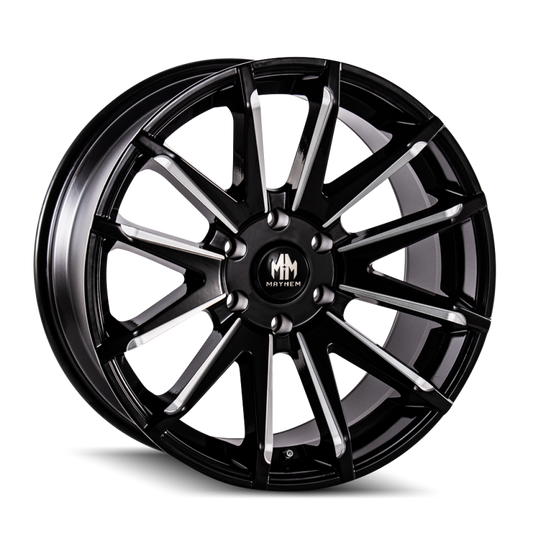 Mayhem 8109 Crossfire 20x9.5 / 6x135 BP / 10mm Offset / 87.1mm Hub Black w/ Milled Spokes Wheel