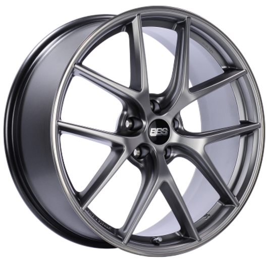 BBS CI-R 19x9.5 5x120 ET40 Platinum Silver Polished Rim Protector Wheel -82mm PFS/Clip Required