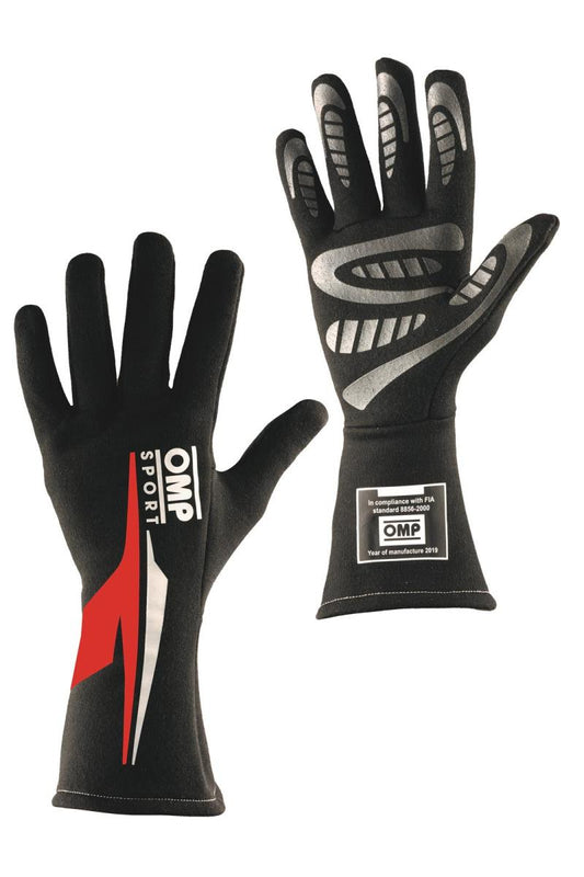 OMP Os 60 Gloves Black/- XLarge (Red) (Fia/Sfi)
