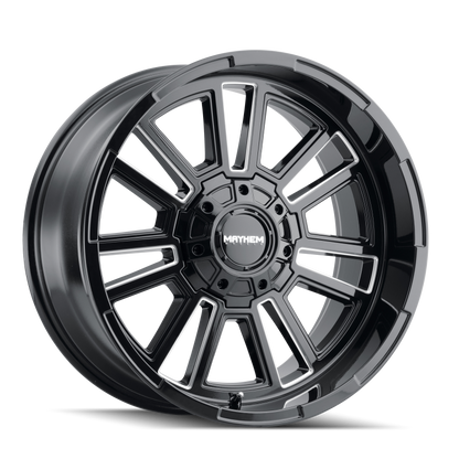 Mayhem 8115 Apollo 20x9 / 5x139.7 BP / 0mm Offset / 110mm Hub Black w/ Milled Spokes Wheel