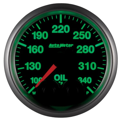 Autometer Elite 52mm 100-340 Deg F Oil Temp Peak & Warn w/ Electronic Control Gauge