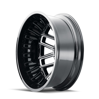 Mayhem 8107D Cogent Dually 20x8.25/8x165.1 BP/-232mm Offset/121.3mm Hub Black w/ Milled Spokes Wheel