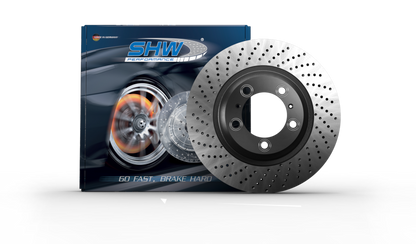 SHW 2008 Porsche Boxster Limited Edition 2.7L Right Front Cross-Drilled Monobloc Brake Rotor