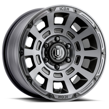 ICON Thrust 17x8.5 6x120 0mm Offset 4.75in BS Smoked Satin Black Tint Wheel