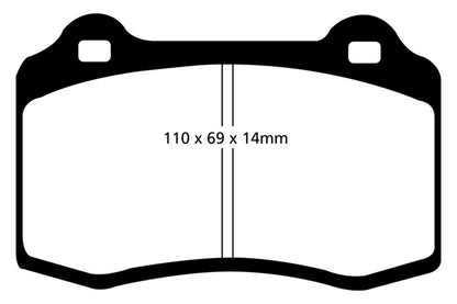 EBC 10-16 Hyundai Genesis Coupe Redstuff Rear Brake Pads (BREMBO)