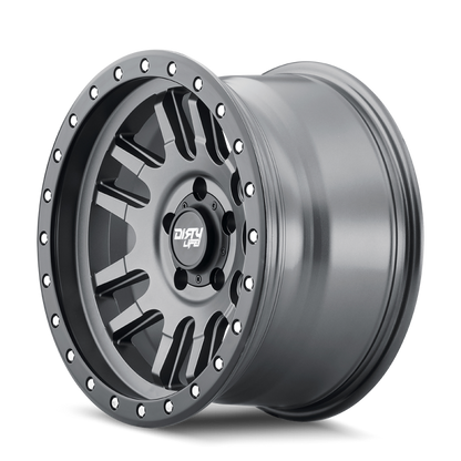 Dirty Life 9309 Canyon Pro 17x9/6x139.7 BP/-12mm Offset/106mm Hub Satin Graphite Wheel - Beadlock