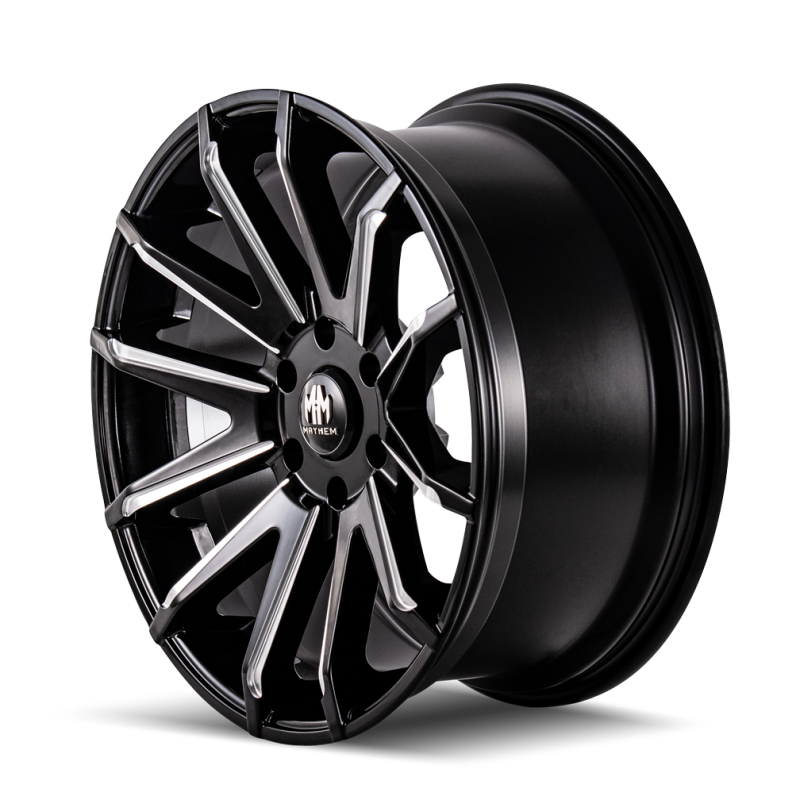 Mayhem 8109 Crossfire 20x9.5 / 5x139.7 BP / 10mm Offset / 108mm Hub Black w/ Milled Spokes Wheel