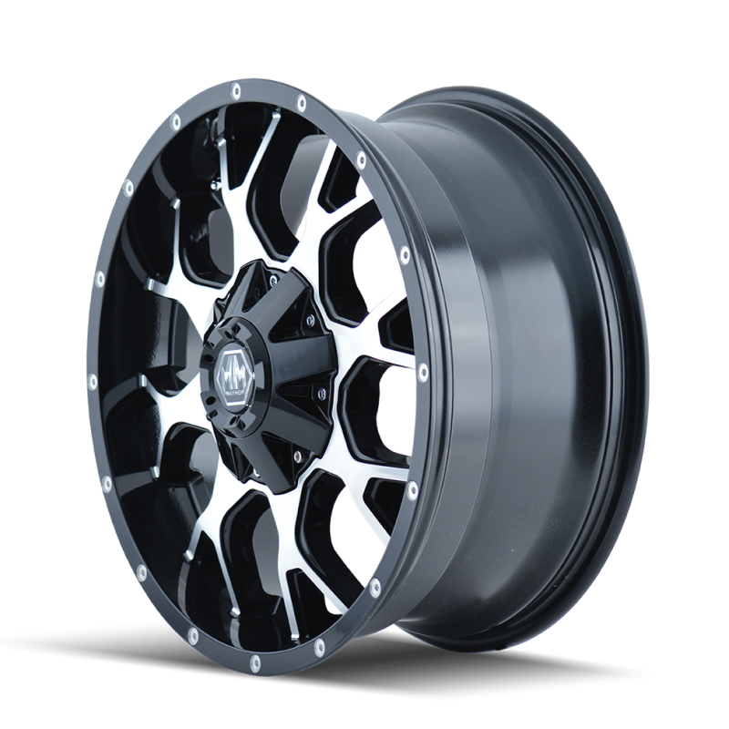 Mayhem 8015 Warrior 18x9 / 5x114.3 BP / 18mm Offset / 87mm Hub Black/Machined Face Wheel