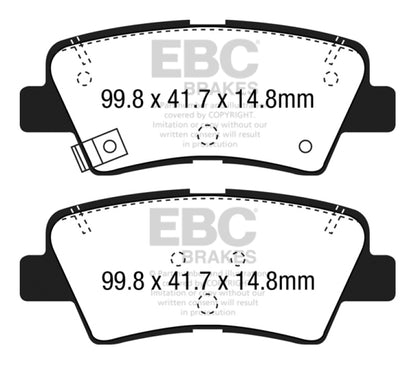 EBC 12+ Hyundai Elantra GT 2 Greenstuff Rear Brake Pads